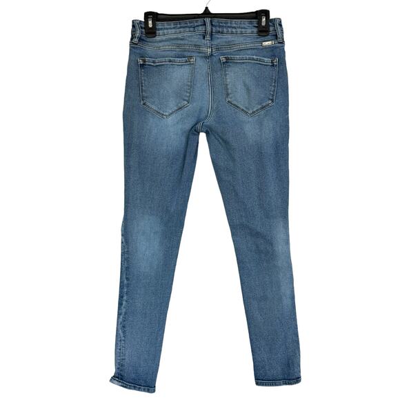 KanCan SZ 25 Skinny Jeans Distressed Rips Mid-Rise Stretch Zip-Fly Medium Wash - Picture 5 of 12